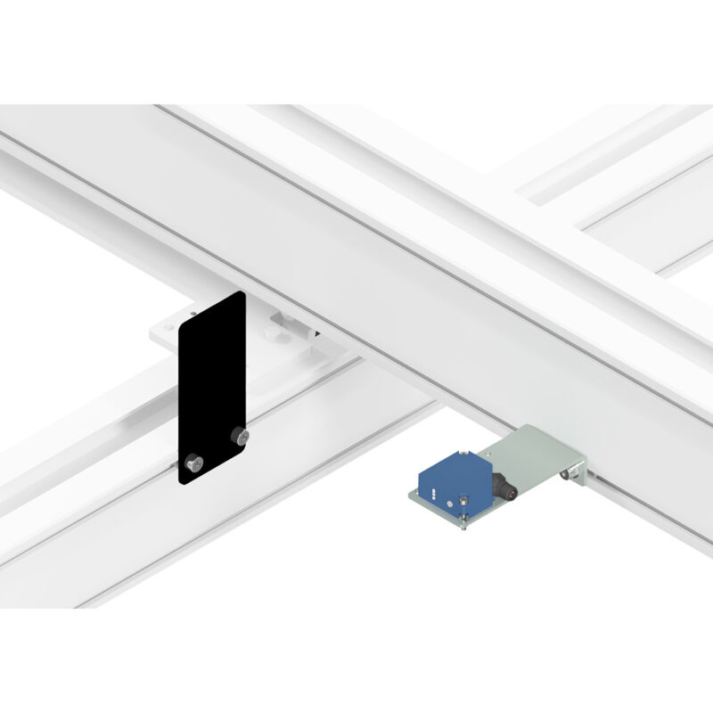 Position measuring system, horizontal axis on crane rail
